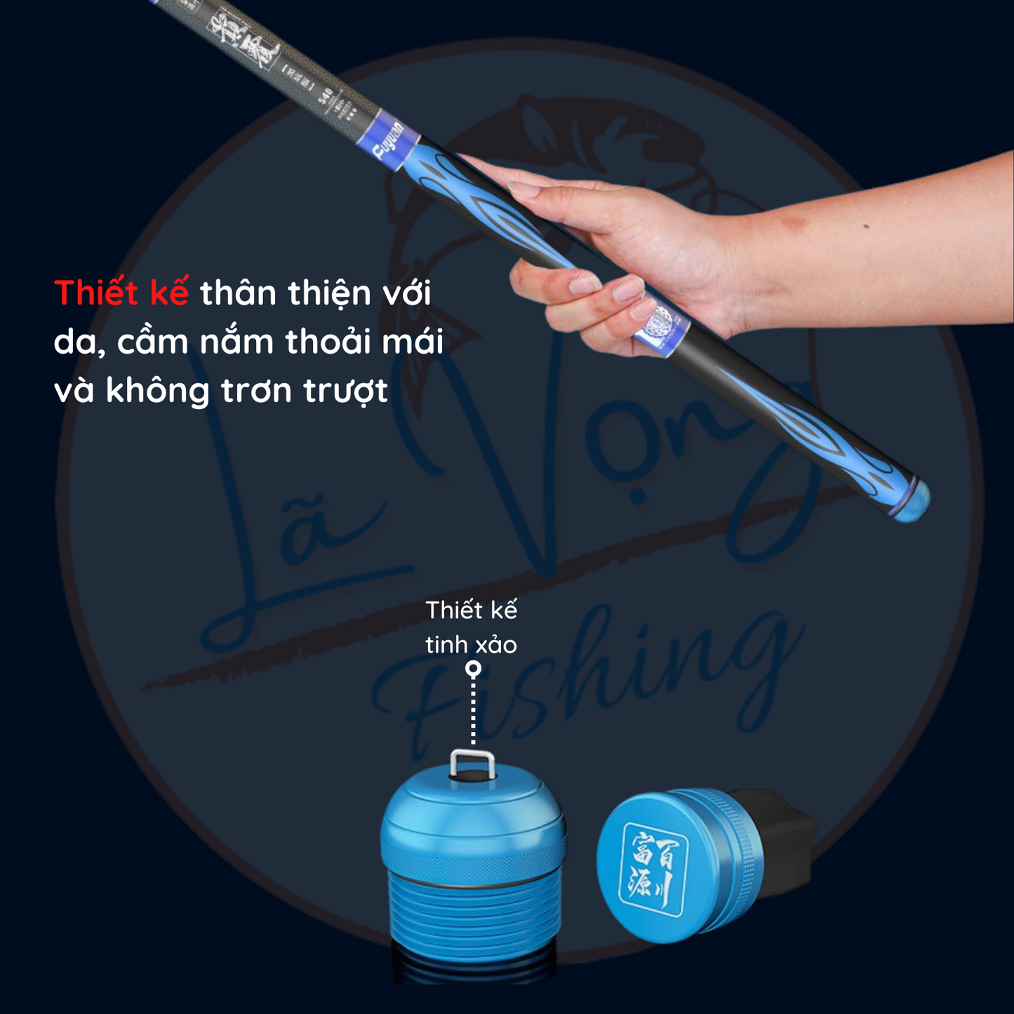 Cần Fuyuan Điên Phúc Hố Đen 8H-19i, Cần Câu Cá Đơn Đài Hàng Chính Hãng