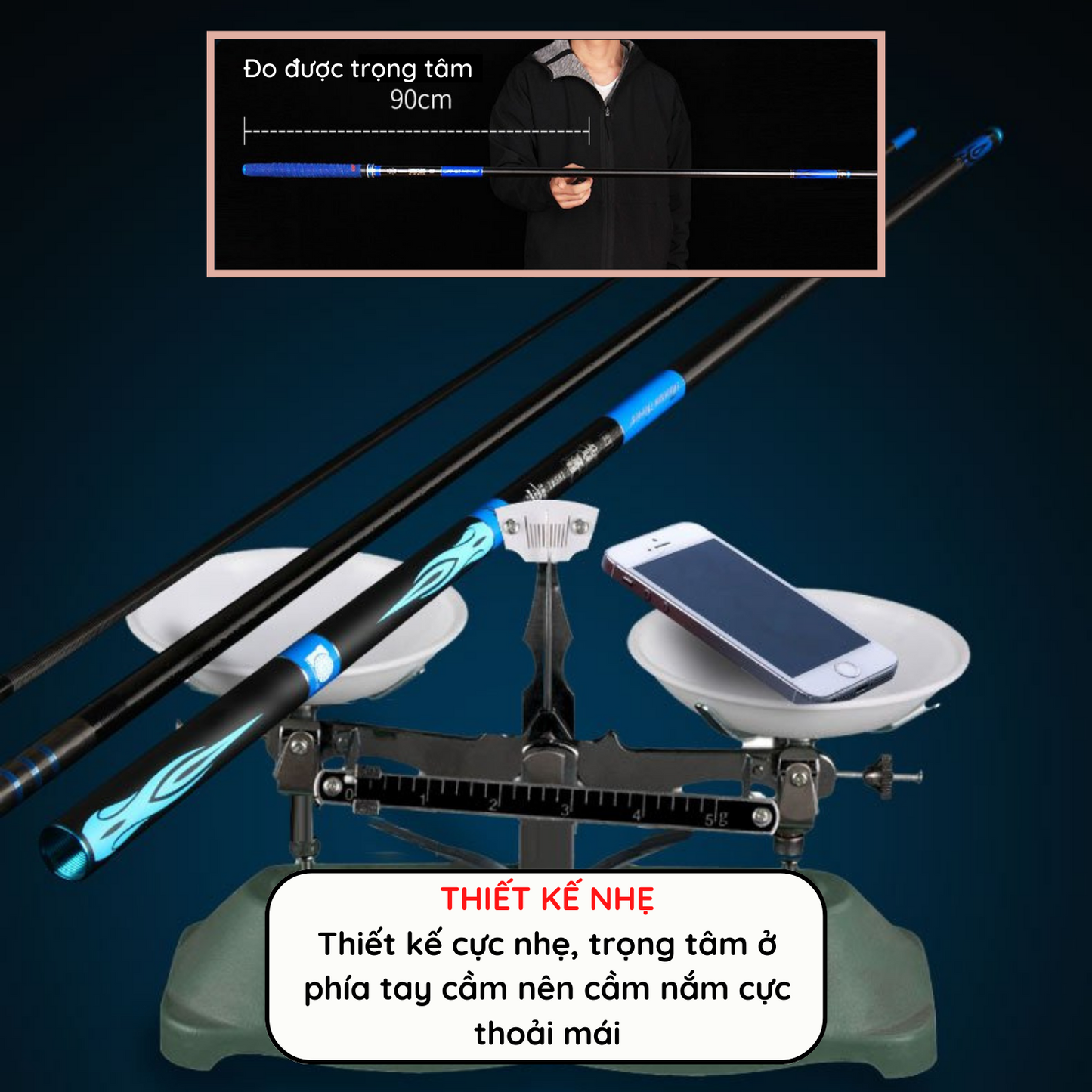 Cần Fuyuan Điên Phúc Hố Đen 8H-19i, Cần Câu Cá Đơn Đài Hàng Chính Hãng