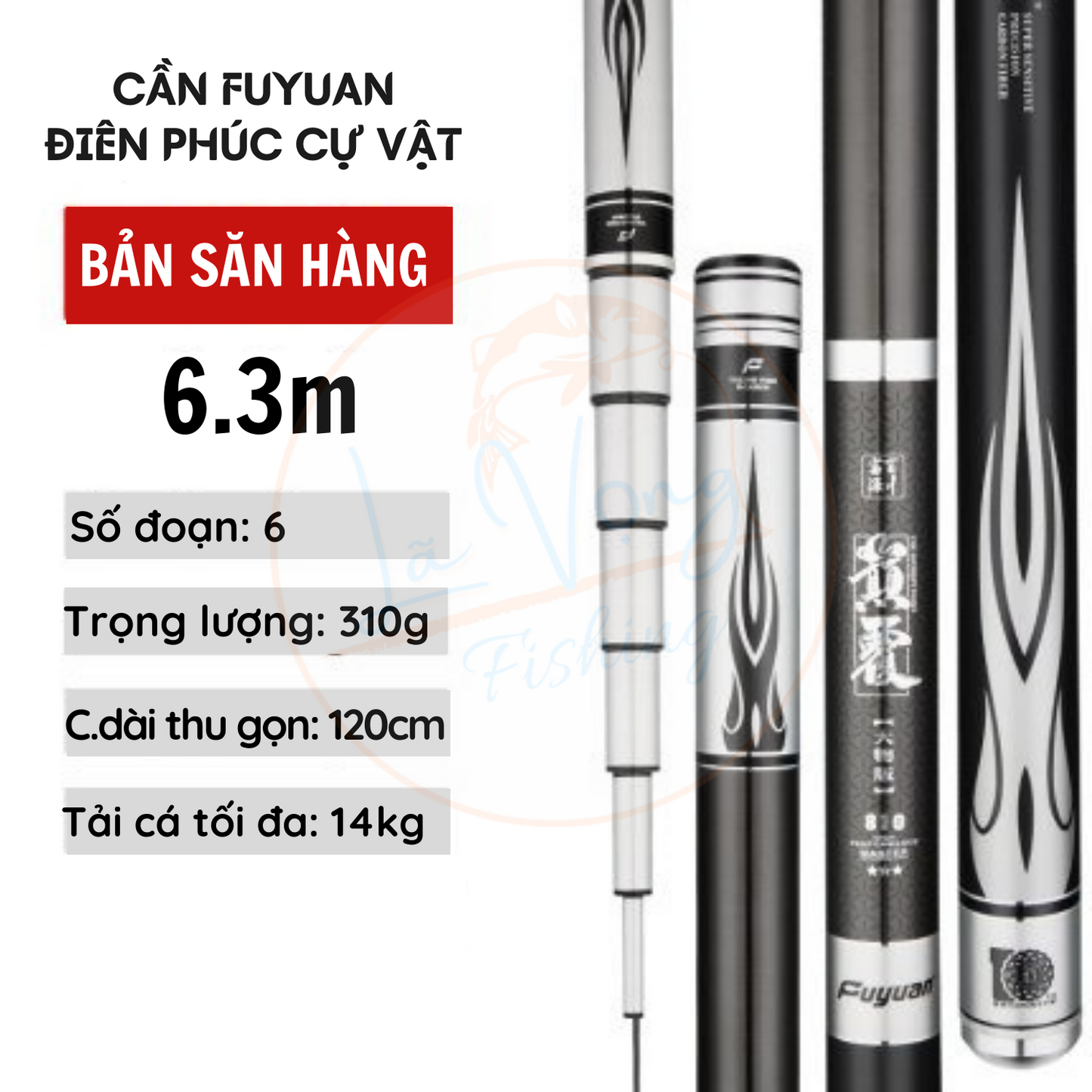 Cần câu FuYuan Điên Phúc Cự Vật 15H , Cần câu đài săn hàng bạo lực