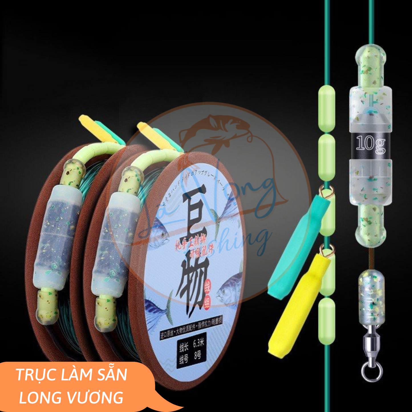 Trục Câu Đài Buộc Sẵn Nylon Cao Cấp Long Vương, Trục Săn Hàng Chuyên Câu Cá Lớn Bọc Silicon Siêu Bền