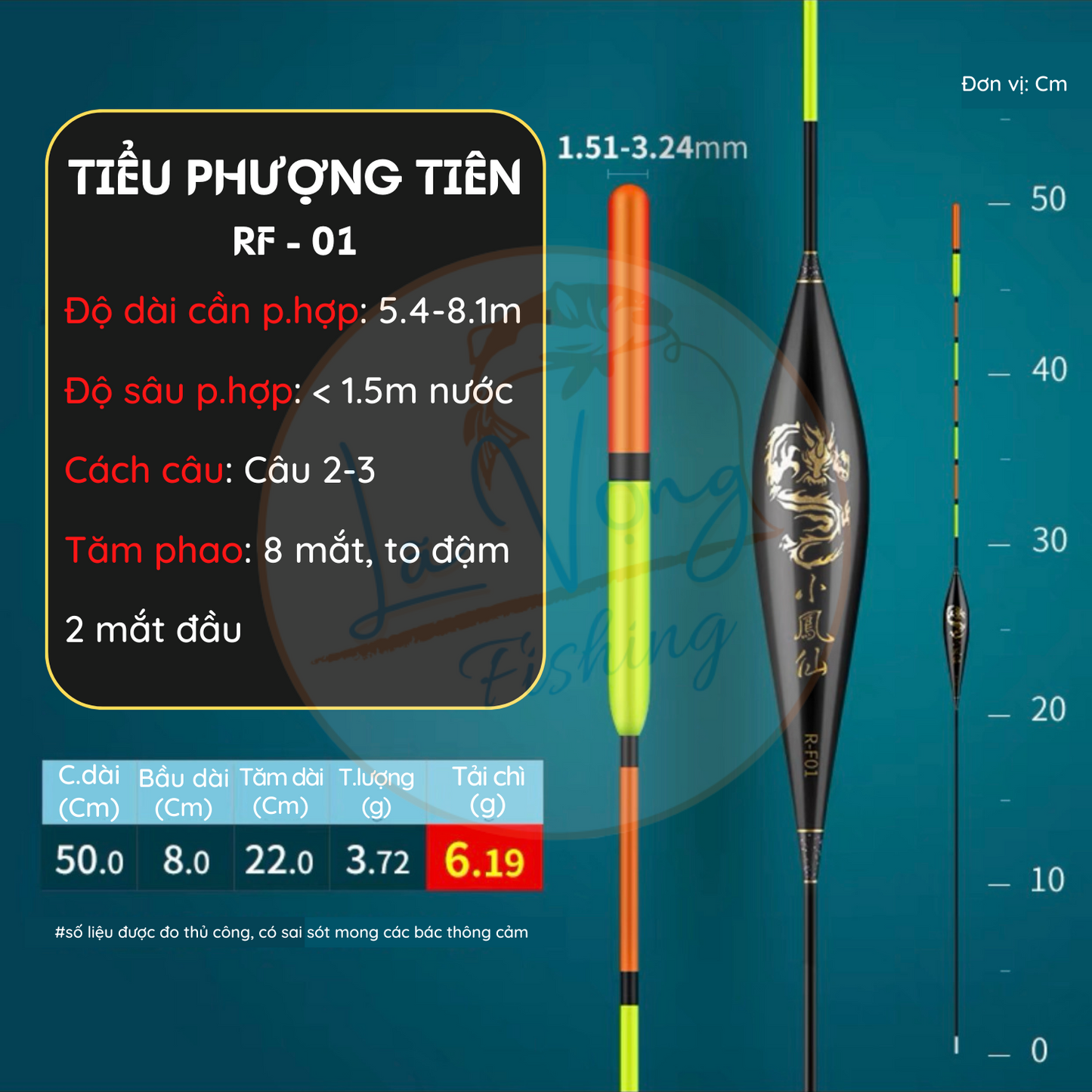 Phao Săn Hàng Câu Đài Nano Tiểu Phượng Tiên RF - Lã Vọng Fishing