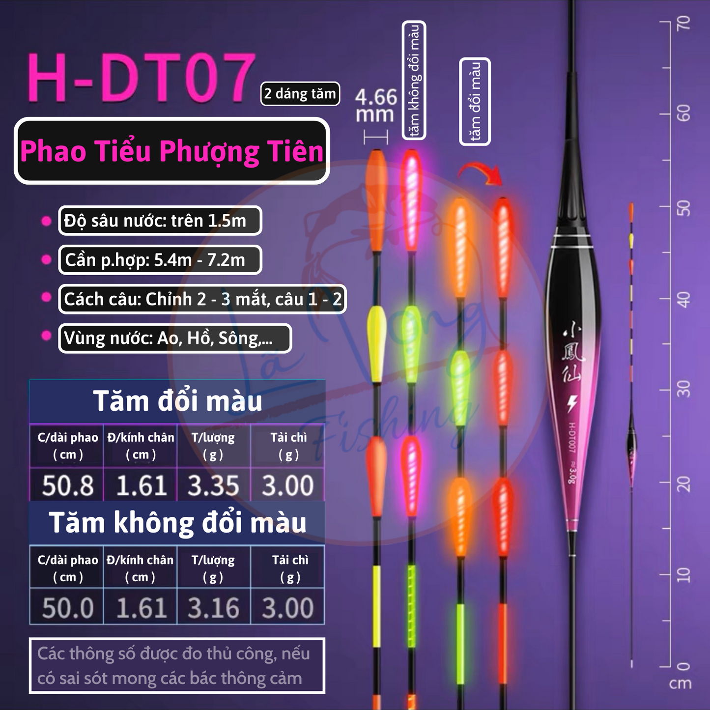 Phao đổi màu Ngày - Đêm Tiểu Phượng Tiên, Phao cao cấp chuyên đánh nước sâu