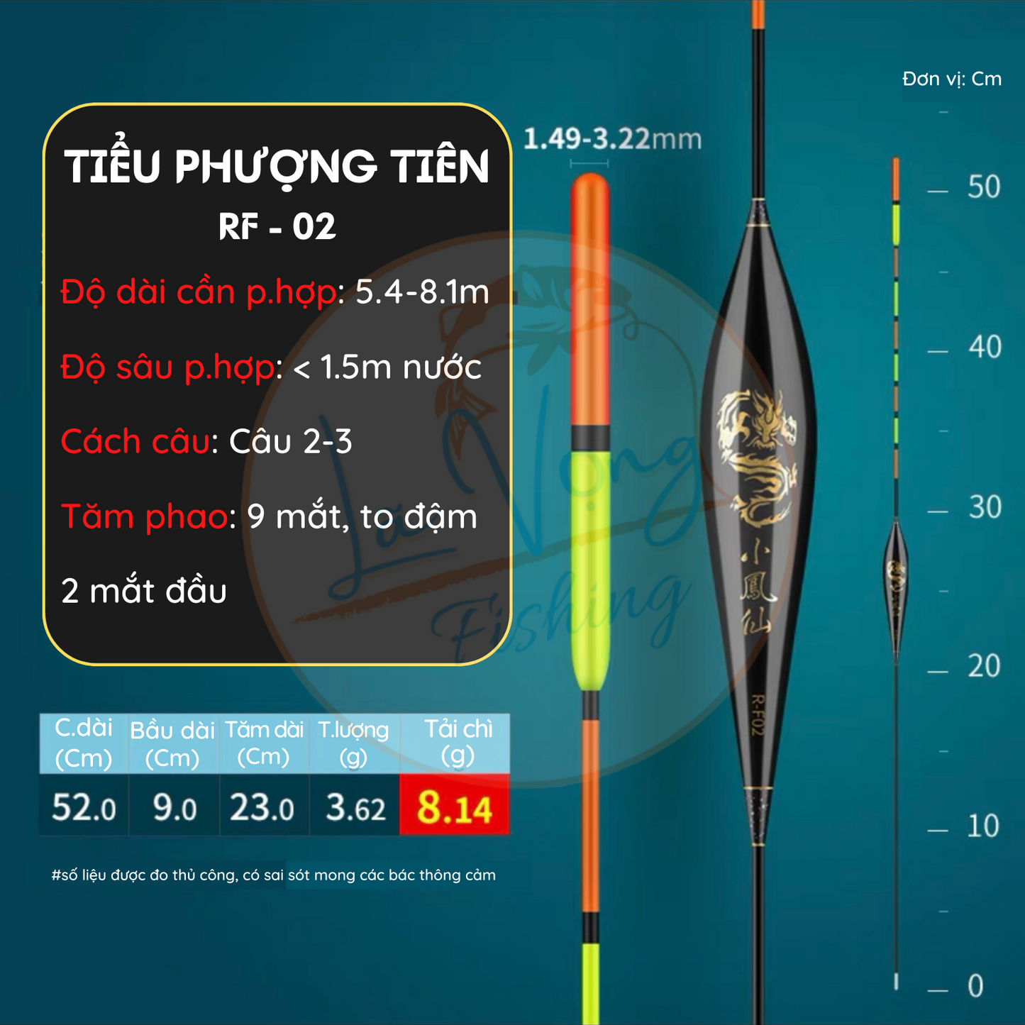 Phao Săn Hàng Câu Đài Nano Tiểu Phượng Tiên RF - Lã Vọng Fishing