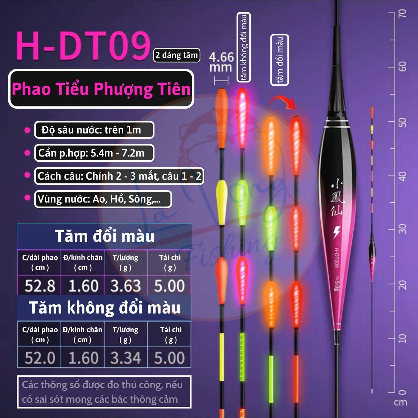 Phao đổi màu Ngày - Đêm Tiểu Phượng Tiên, Phao cao cấp chuyên đánh nước sâu