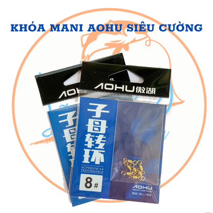 [ Vỉ ] Khóa Mani số 8 Câu Đài AOHU Siêu Cường - 7 Chiếc