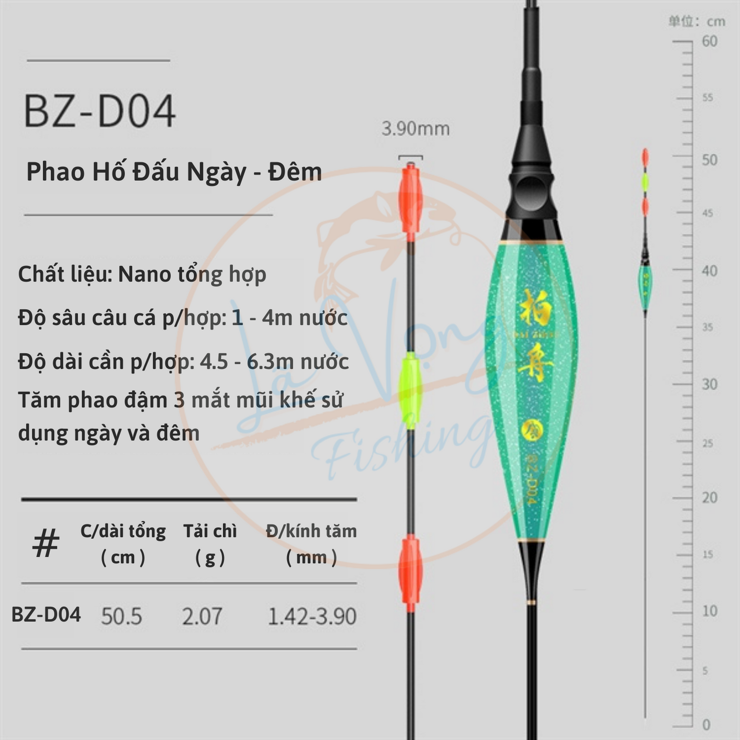 Phao Hố Đấu Ngày Đêm BZ - D Tăm Mũi Khế - Lã Vọng Fishing