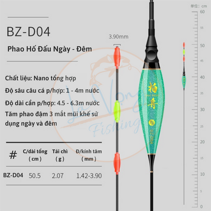 Phao Hố Đấu Ngày Đêm BZ - D Tăm Mũi Khế - Lã Vọng Fishing