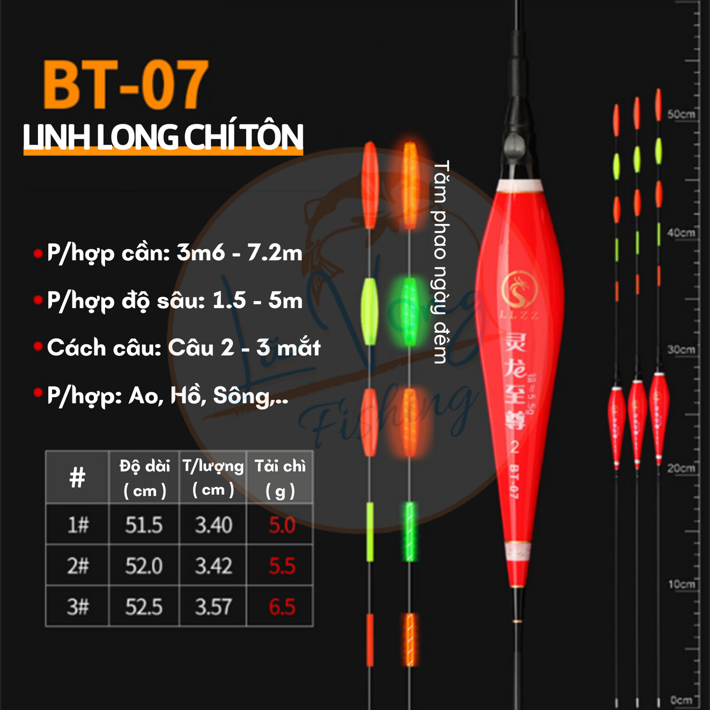 Phao Linh Long Chí Tôn Ngày - Đêm, Mã BT - Phao Câu Đài Cao Cấp